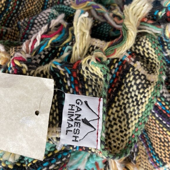 Woven Scarf Ganesh Himal Trading Boho Tribal Textile Art Chunky Cotton - Picture 4 of 10